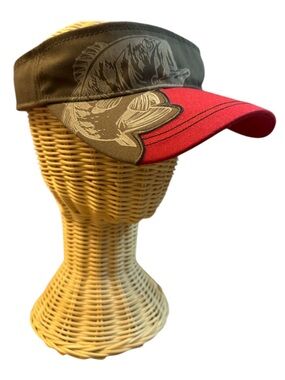 2/$30 Bass Pro Shops Red and Olive Gone Fishing Sun Visor Hat